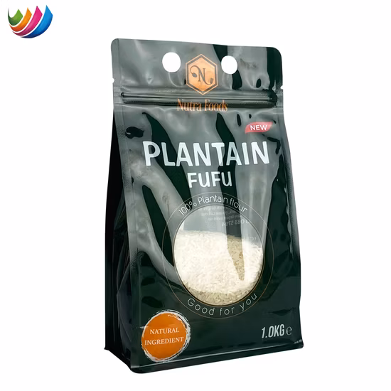 メーカー OEM/ODM カスタム印刷平底スタンドアップポーチプラスチッククリア透明ヤム粉食品包装袋窓付き